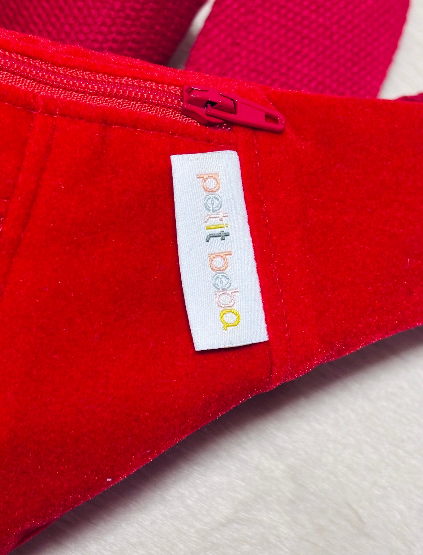 sac banane signature pour adulte en tissu jacquard floral bleu et marron avec sangle marron - petit beba