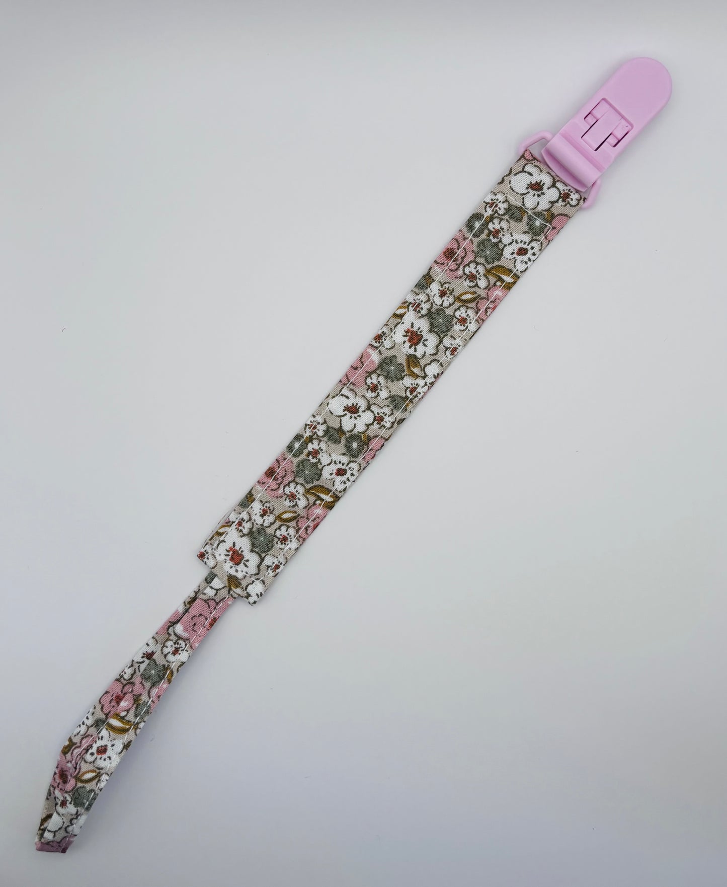 attache-tétine bubuclip fleuri rose - petit beba