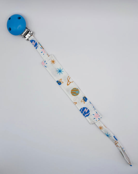 attache-tétine Bubuclip bleu motif marin - petit beba