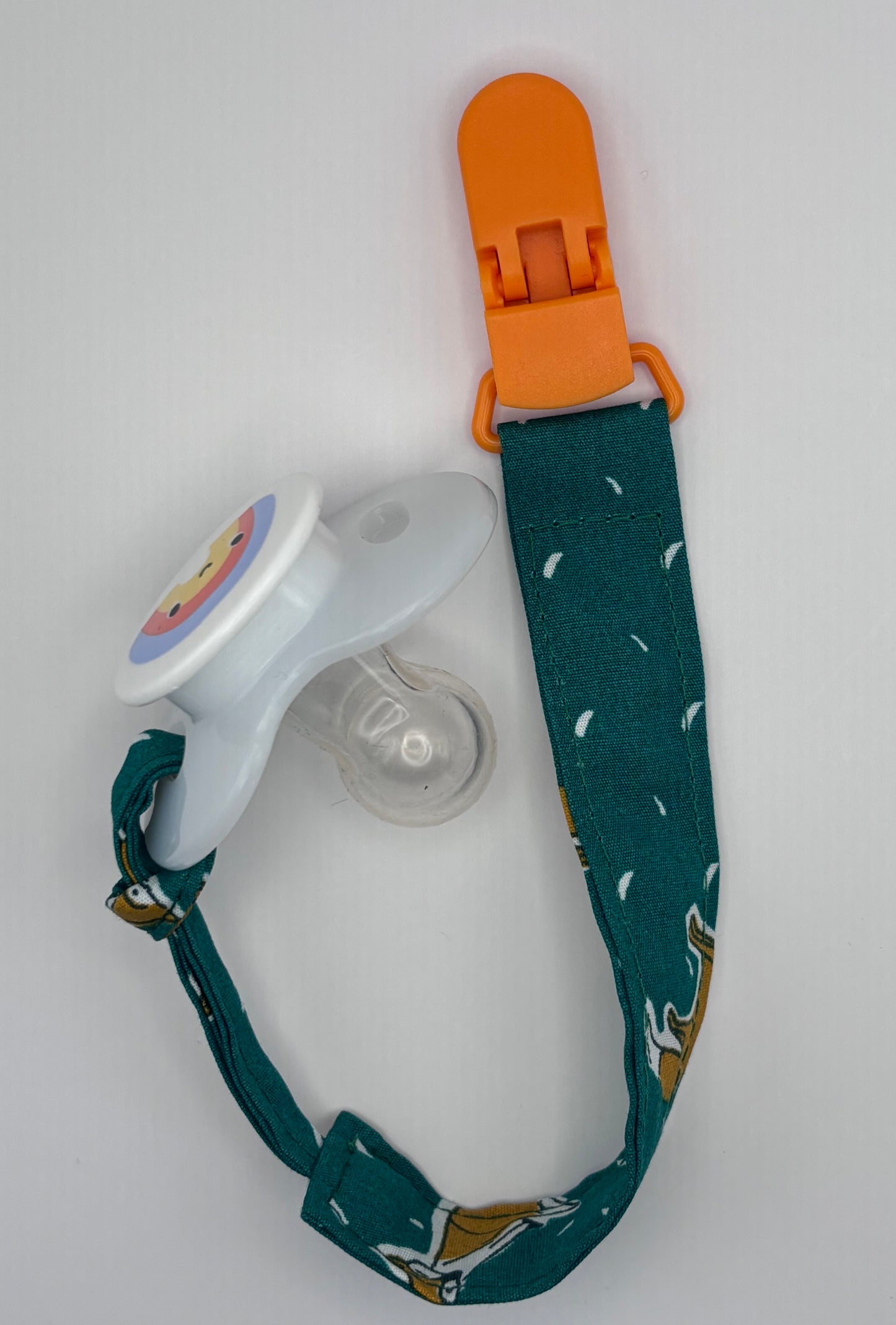attache-tétine Bubuclip renards vert - petit beba 