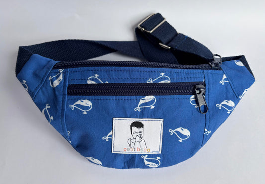 sac banane enfant Eden en tissu imprimé baleines - petit beba